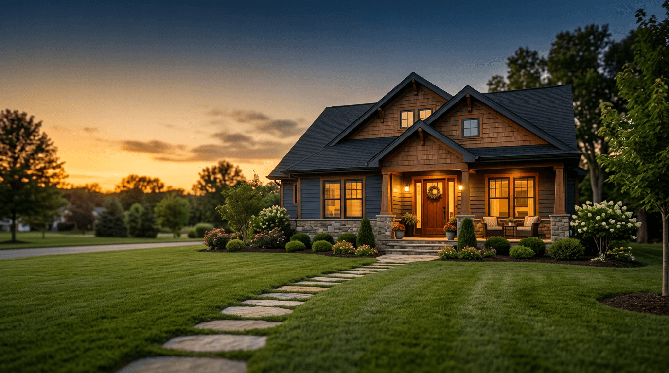 Luz cálida de atardecer en un hogar acogedor—representando el camino DreamBuilder hacia la propiedad de vivienda con Roxford Holdings